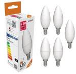 Avide LED lemputė 2.5W B35 E14 4000K 5vnt