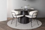 Venture Design Valgomojo stalas ir kėdžių komplektas Lanzo 120 cm rudos ir baltos spalvos MDF ir audinys