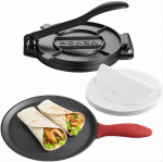 20 cm ketaus tortilijų presas, tvirtas ergonomi&scaron;kas te&scaron;los formuotuvas su kepimo popieriumi, roti ir paplotėlių presas, tortilijų gaminimo alternatyva