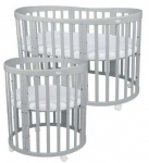 Waldin 7in1 Oval lovytė su čiužinuku Gray