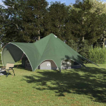 Tipi palapinė 9 žmonėms žalia ir pilka 600 x 600 x 347 cm