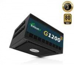 Montech EVOLVEO G1200 zdroj 1200W, 80+ GOLD, ATX 3.1, aPFC, 140 mm ventil&aacute;tor, z&aacute;ruka 3 roky, čern&yacute;