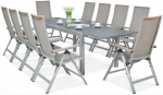 Lauko baldų komplektas Brisbane, 250 cm, 10+1, Taupe