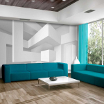 Fototapetai - Balta geometrija
