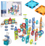 Magnetiniai 3D konstruktoriaus blokeliai &bdquo;Marble Run&ldquo;, 113 dalių