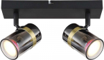 Lubinis &scaron;viestuvas Ta&scaron;kinis &scaron;viestuvas GLOBO TRABBY, 2xGU10 max 2x8W, juodos sp stiklas dūmų sp 6x12,5x26cm