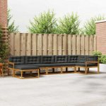 Lauko sofos komplektas su pagalve 7 pcs Natūralus ir antracitas