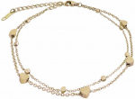 Troli Gold-plated steel anklet Heart Gold