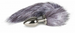 EasyToys Aluminum Plug with Faux Fox Tail - Sidabrinis Medium