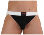 BURN Jockstrap Shiny Juodas/Baltas M - Premium Athletic Underwear