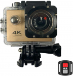 Dėklas iWear K1 Ultra HD 4K 16Mpix Wi-Fi Sportkamera ar 2'' LCD Tālvadību & 8x Fiksācijas Komplekts Zelta