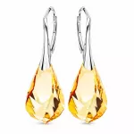Diamond Sky Jewelry Sidabriniai auskarai &bdquo;Helix (Golden Shadow)&ldquo; su Swarovski&reg; kristalais