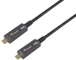 Equip USB-C į C aktyvusis optinis kabelis, 7,5 m, PD 60 W, 4K/60 Hz, 10 Gbps, vaizdas + duomenys + PD, 7,5 m, USB C, USB C, USB 3.2 Gen 2 (3.1 Gen 2), 10 Gbit/s, juodas