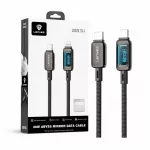 Kabelis USB Lenyes USB-C - USB-C 1.2 m Juodai-sidabrinė