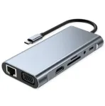&Scaron;akotuvas Stotelė / replikatorius Value C tipo dokų stotelė, 1x HDMI 4K30, 1x VGA 1080p, 1x Gigabit Ethernet, 3x USB 3.2 Gen1 (A), 1x USB 2.0 (C), 1x SD/TF, 1x