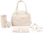 Doomoo - Doomoo Diaper Bag with 8 Accessories - Sand Corduroy - 24 liters