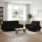 Sofa Sofos komplektas 2 vnt. Juoda Audinys