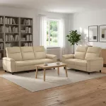 Sofa Sofos komplektas 2 vnt. Kreminė Audinys