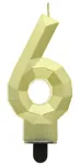 &bdquo;Number Diamond Metallic Gold&ldquo; žvakė &bdquo;Number 6&ldquo;, žvakė tortui