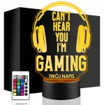 Upominki_Pl Naktinė lempa LED Ausinės GAMING 3D + Pultas prezent URODZINY statuetka