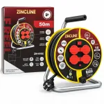 Ilginamasis laidas su rite Zincline, 50 m, 4 lizdai, ZN-6102, spalva: geltona
