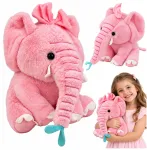 Lean Toys Rožinė Plush Elephant Cuddly Toy with a Bow (26 cm)