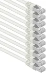 Cat6 ethernet lan patch cord tinklo kabelis cat 6 - 5m baltas - 10 vienetų sftp pimf lszh varinis