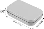 Stačiakampė metalinė dėžutė, sidabrinė metalinė dėžutė, mini dėžutė, metalinės dėžutės su dangteliu, ne&scaron;iojamos metalinės dėžutės, mini dėžutė prieskoniams, karoliukams, monetoms, papuo&scaron;alams, namams, saldainiams