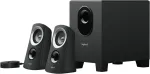 Kompiuterio kolonėlės Logitech Z313 2.1 garsiakalbių sistema su žemų dažnių garsiakalbiu, 50 W didžiausia galia, 3,5 mm įvestis, ausinių lizdas, valdikliai ant valdymo bloko, Eu ki&scaron;tukas, Pc / Tv / plan&scaron;etinis kompiuteris / mobilusis telefonas - juodas