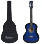 Klasikinė gitara pradedantiesiems su dėklu, mėlyna 3/4, 36"