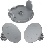 3 vnt. ritės dangtelis, suderinamas su bosch universalgrasscut 18/18-26/18-260 žoliapjove, gali pakeisti prototipo ritės dangtelį 1600a01r5j