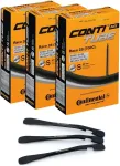 3 kamerų komplektas Continental Race dviračio vidinės padangos 28 colių Sv 80 mm (20/25-622/630) + 3 Mszweirad padangų montavimo svirtys