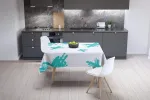 Le Jardin du Lin virtuvinis dekoratyvinis staltiesė turkio spalvos balta 140 x 140 cm - sukurta ir pagaminta Turkijoje