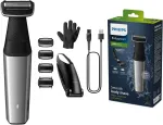 Philips Bodygroom Series 5000, vandeniui atsparus trimeris intymioms vietoms ir kūnui, &scaron;varus ir patogus skutimas, pilnas kūno priežiūros rinkinys, įskaitant nugarą, 60 minučių veikimo trukmė, modelis Bg5021/16
