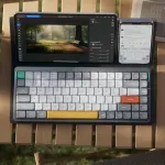 Nuphy Air75 V2 belaidė mechaninė klaviatūra, 84 klavi&scaron;ų rgb hot-swap klaviatūra, palaiko bluetooth 5.1, 2.4g ir laidinį c tipo ry&scaron;į, skirta pc/laptop/windows/mac - pilka gateron aloe switch