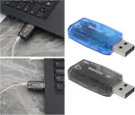 4x Usb 5.1 I&scaron;orinė Garso Plok&scaron;tė su 3.5mm Lizdais (2 Juodos, 2 Mėlynos)