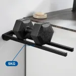 Auralum rank&scaron;luosčių kabykla be gręžimo juoda su gręžimu, 2-in-1 rank&scaron;luosčių kabykla juoda gali i&scaron;laikyti 5kg, rank&scaron;luosčių kabykla prie sienos 42 cm, dviejų rankų rank&scaron;luosčių kabykla nerūdijančio plieno voniai, virtuvei, pirčiai