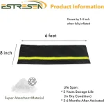 Estresen 6 vnt. 180 x 20 cm smėlio mai&scaron;ų rinkinys nuo potvynių su at&scaron;vaitine juostele, vandens aktyvuojami potvynių barjerai priekinėms durims, apsauga nuo potvynių durims, garažams ir rūsiams