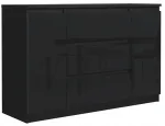 Komoda 120cm juoda blizgi priekinė spintelė 3 stalčiai 2 durys nuo gamintojo