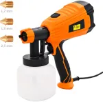 Elektrinis dažų purk&scaron;tuvas su 3 dydžių antgaliais, 500W, 800ml
