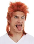 Wig Me Up - 31910-fr14b perukas karnavalinis vyri&scaron;kas Proll Mullet vario raudonos spalvos