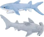 Bedwina pliu&scaron;inis žaislas ryklys - 2 didelių pliu&scaron;inių ryklių rinkinys, 35.5 cm mako ir 33 cm kūjis galva ryklys, pliu&scaron;inis žaislas kūdikiams, vaikams ir paaugliams