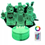 Gotie Naktinė stalinė lempa vaikams Fnaf Five Nights at Freddy's Led + Nuotolinio valdymo pultas