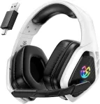 2.4 Ghz belaidės žaidimų ausinės, skirtos Ps5/ps4/pc (usb-a prievadas) - 40 val. baterijos veikimo laikas, erdvinis garsas su 360&deg; lanksčiu mikrofonu, belaidės ausinės, skirtos Switch/plan&scaron;etiniams Kompiuteriams/mac ir telefonui (usb-c prievadas)