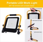 Fosingut led statybinis prožektorius 200 w, 20000 lm led prožektorius darbo lemputė su stovu / 2 m kabeliu / eu ki&scaron;tuku / &scaron;altai balta statybinė lempa prožektorius, ip66 vandeniui atspari dirbtuvių lempa darbo lemputė garažui