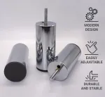 Sofa Skir'co 4 x 12cm metalinės baldų kojelės su m8 varžtais blizgios chromuotos baldų kojelės apvalios sofos kojelės su veržlėmis (4, auk&scaron;tis 120mm)