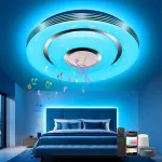 Easy Eagle Led lubų &scaron;viestuvas Rgb su bluetooth garsiakalbiu, lubų &scaron;viestuvas Led Rgb suderinamas su Alexa, pritemdoma lubinė lempa svetainei, miegamajam, vaikų kambariui, vonios kambariui 28 W 30 cm