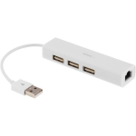 USB tinklo plok&scaron;tė DELTACO USB 2.0 100Mb/s, su 3xUSB HUB / USB2-LAN3