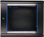 EXTRALINK 9U 600X450 prie sienos montuojama stelažinė spintelė juoda