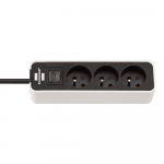 Brennenstuhl Ecolor power strip 3 sockets 3m - baltos spalvos
